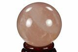 Polished Rose Quartz Sphere - Madagascar #133806-1